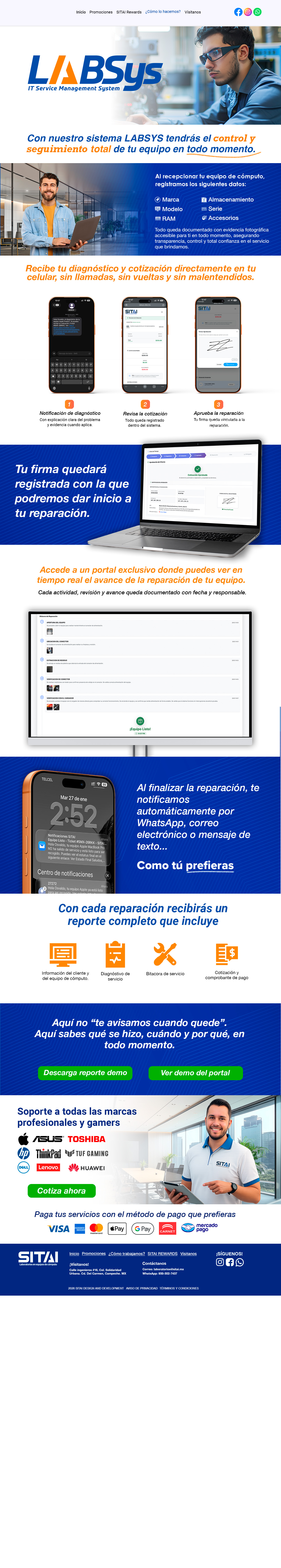 Landing Page Laboratorios